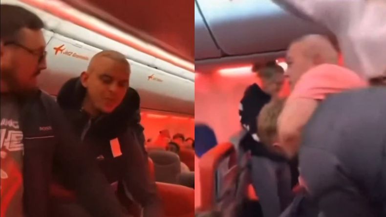 Brutal pelea en pleno vuelo: hubo que realizar a un aterrizaje de emergencia y dos pasajeros fueron detenidos