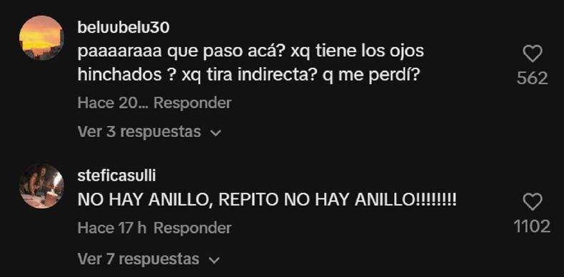 Los comentarios más llamativos de la publicación de Stefi Roitman.