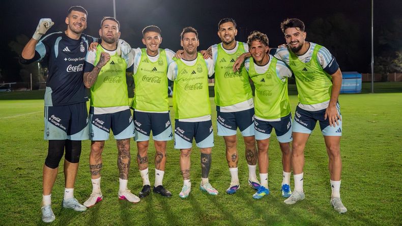 La Selección en uno de los últimos entrenamientos previo al partido vs. Mauritania.