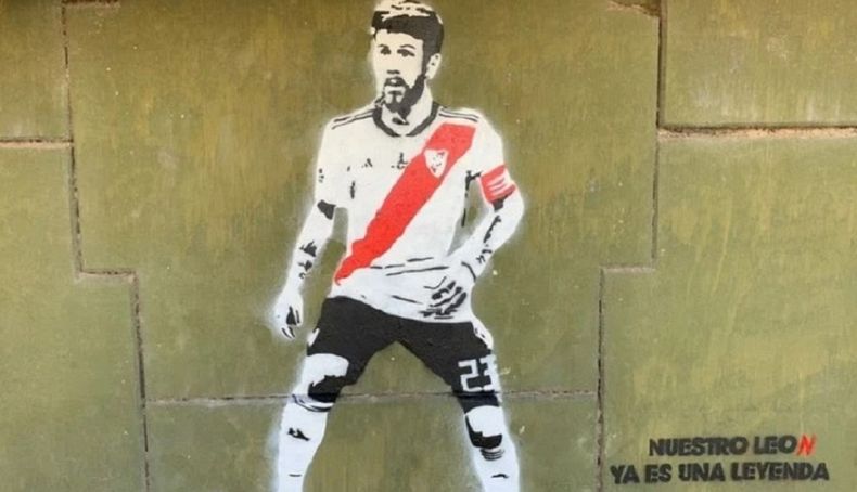 La imagen del mediocampista realizada por el dibujante Lucas.