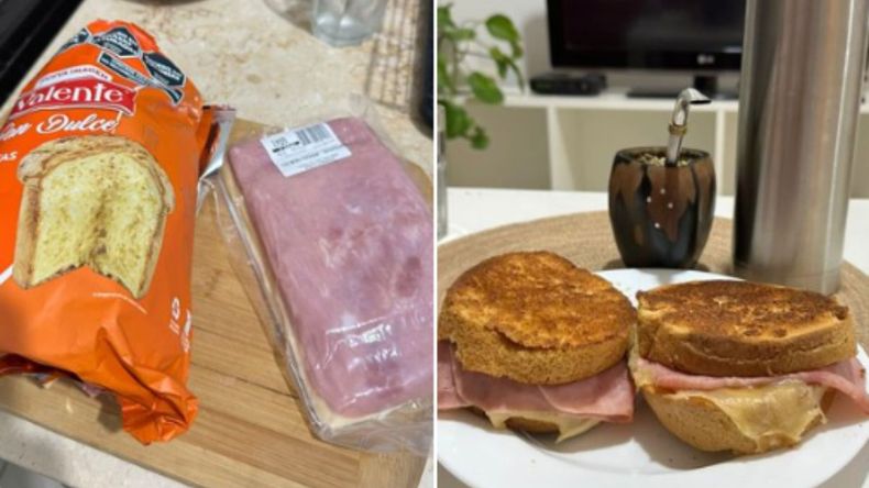 Viral: reversionaron un pan dulce con jamón y queso
