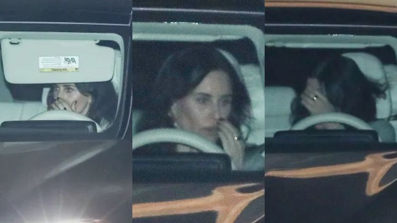 Se pudo observar a Courteney Cox muy decaída por lo ocurrido.