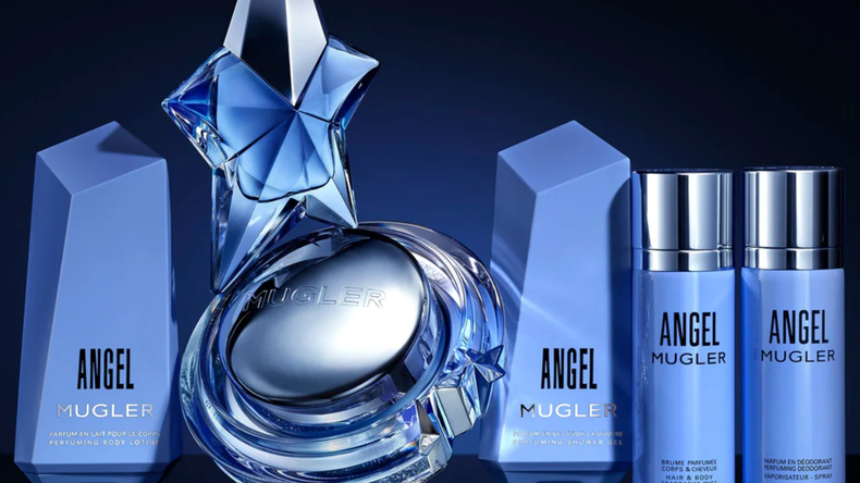 El perfume Angel de Thierry Mugler, lanzado en 1992, combina notas dulces y amaderadas dentro de la familia olfativa Ámbar Vainilla.