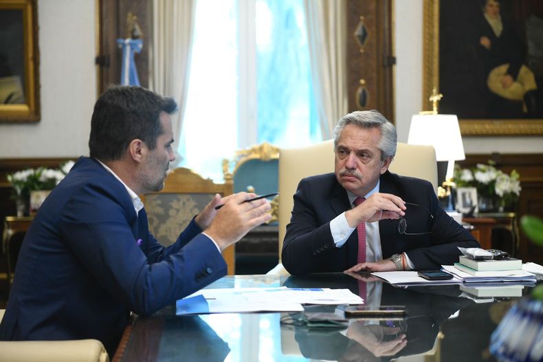El presidente Alberto Fernández este jueves en la Casa Rosada.