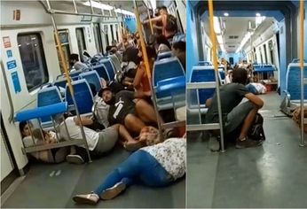 El momento en el que los pasajeros, asustados, se tiraron cuerpo a tierra.