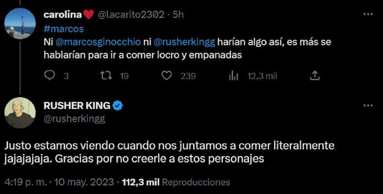 Rusherking desminti&oacute; a&nbsp;LAM a trav&eacute;s de su cuenta oficial.