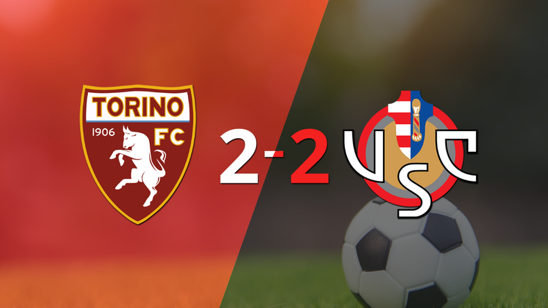 Torino y Cremonese igualaron 2 a 2