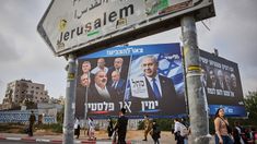 Cartel electoral del Likud, liderado por Benjamín Netanyahu.