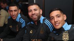 Ángel Di María, Nicolás Otamendi y Nahuel Molina en el Crypto.com Arena. Ángel Di María, Nicolás Otamendi y Nahuel Molina en el Crypto.com Arena.