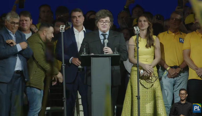 Javier Milei habló en la convención del Partido Liberal en San Pablo.