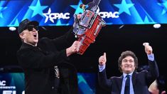 Elon Musk y Javier Milei durante la cumbre de la CPAC. Elon Musk y Javier Milei durante la cumbre de la CPAC.