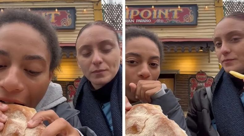 La reacción de la estadounidense al probar la bondiola fue viral.&nbsp;