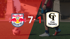 eduardo sasha marco un hat-trick en la goleada 7-1 de rb bragantino frente a tacuary