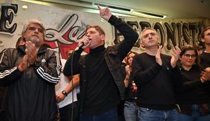 Larroque y Kicillof participaron de un acto en la Quinta de San Vicente.