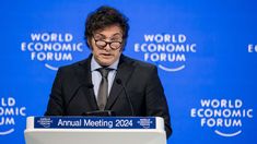 Javier Milei durante el Foro de Davos de 2024.