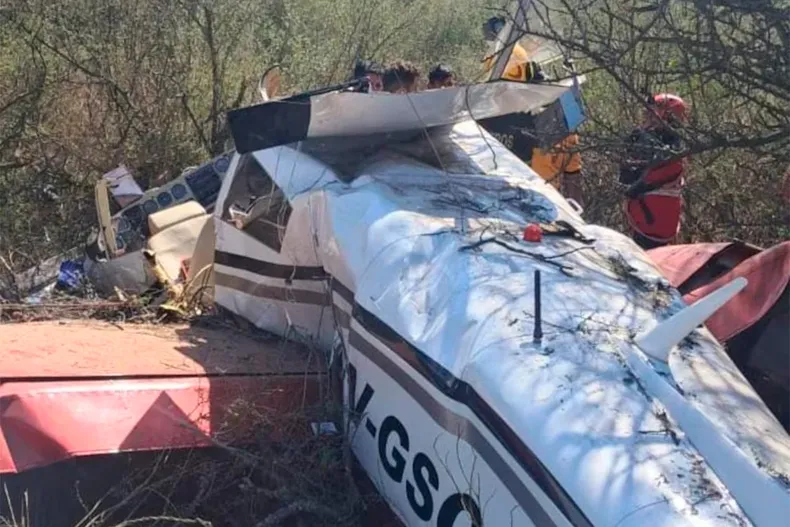 La avioneta que se estrelló al sur de Córdoba capital.