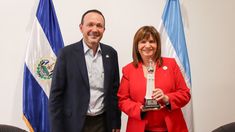 Patricia Bullrich junto al ministro de Justicia y Seguridad Pública de El Salvador.