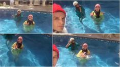 Moria y sus amigos desde la pileta climatizada Moria y sus amigos desde la pileta climatizada