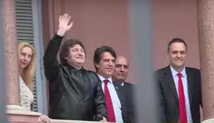 Javier Milei y algunos de sus colaboradores.