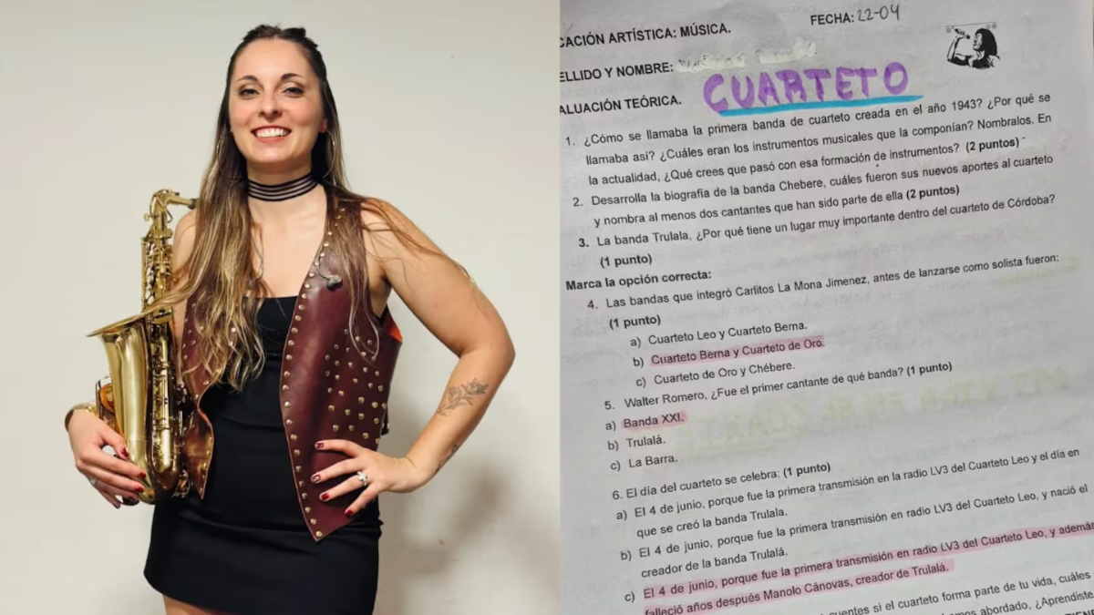 La profesora que se hizo viral enseñando cuarteto ahora sorprendió con un examen