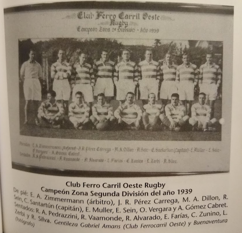 El rugby de Ferro ascendió a Segunda en 1939.