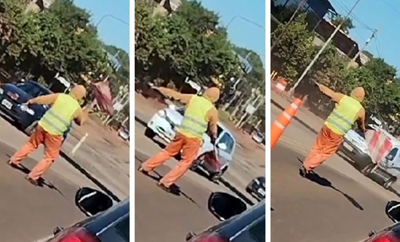 El video del trabajador este fin de semana en la RN12 se volvió viral en redes sociales.