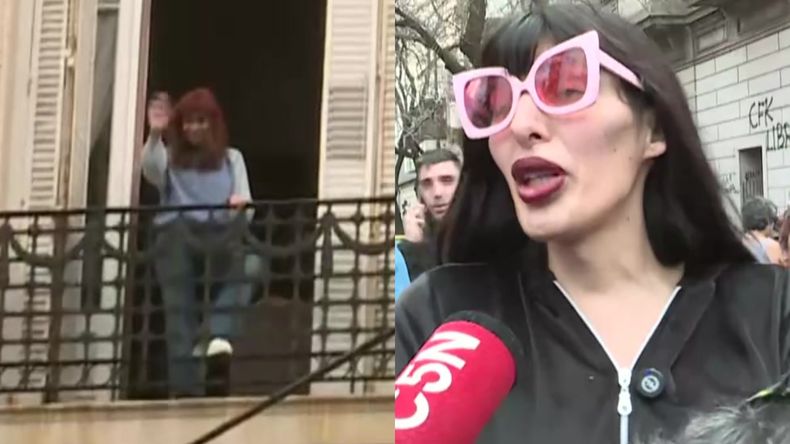 La activista saludó a la exmandataria que salió al balcón de su departamente en Constitución.