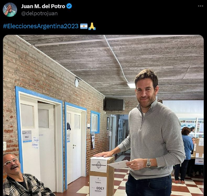 Del Potro fue uno de los primeros en compartir su foto votando.