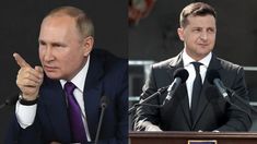 Vladimir Putin y Volodimir Zelenski. Vladimir Putin y Volodimir Zelenski.