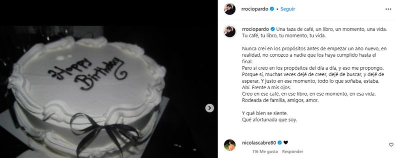 El cariñoso comentario de Nicolás Cabré.