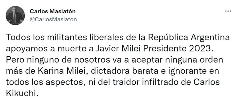 Maslatón acusó a la hermana de Javier Milei de "dictadora barata e ignorante"