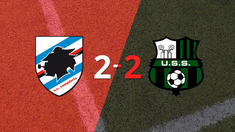 sampdoria empato 2-2 en casa con sassuolo