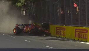 Checho Pérez y Carlos Saiz debieron abandonar la carrera en la última vuelta dl Gran Premio en Bakú Checho Pérez y Carlos Saiz debieron abandonar la carrera en la última vuelta dl Gran Premio en Bakú