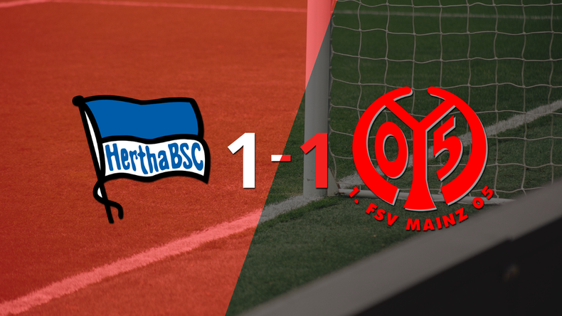 Hertha Berlín logró sacar el empate de local frente a Mainz