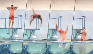 Así fue el golpe de Fede Bal en el ensayo del aquadance Así fue el golpe de Fede Bal en el ensayo del aquadance