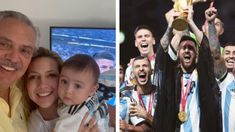El Presidente se mostró junto a su familia y con una foto de los campeones mundiales. El Presidente se mostró junto a su familia y con una foto de los campeones mundiales.