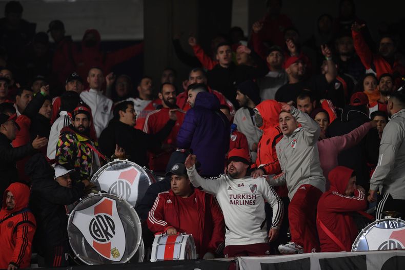 Los hinchas de River este domingo en el estadio Monumental.