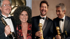 Puenzo y Aleandro en los Oscar 1986. Mitre y Darín en los Globo de Oro 2023. Puenzo y Aleandro en los Oscar 1986. Mitre y Darín en los Globo de Oro 2023.