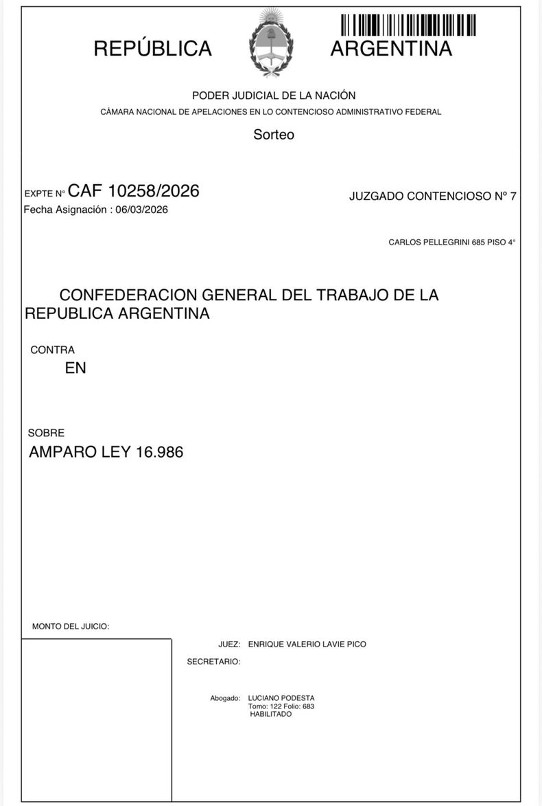 La CGT intentará frenar la reforma laboral promulgada por el Gobierno.