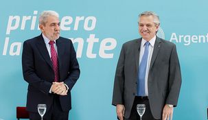 Aníbal Fernández junto al Presidente.