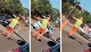 El video del trabajador este fin de semana en la RN12 se volvió viral en redes sociales.