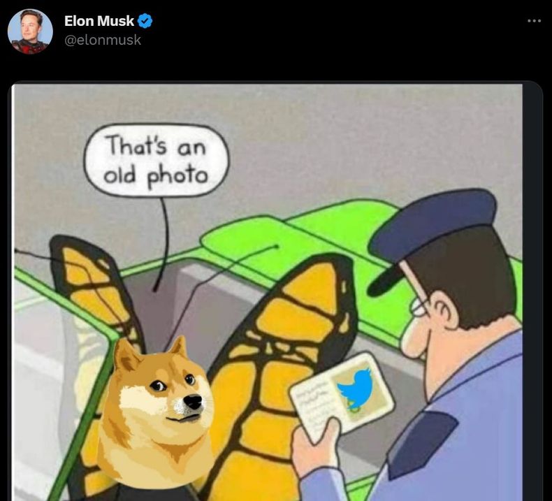 La publicación de Elon Musk sobre el cambio de logo.