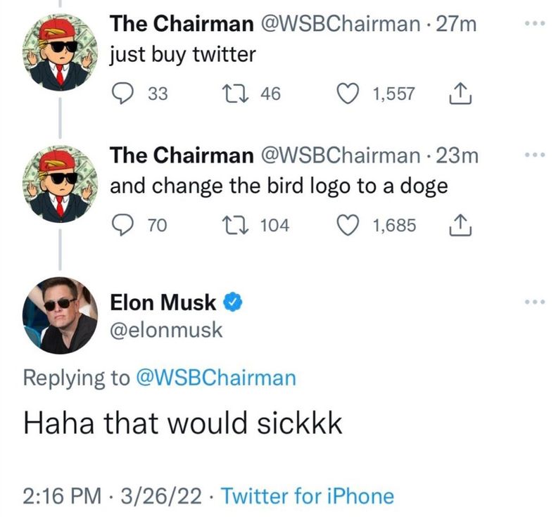 La conversación de Elon Musk con un usuario de la red social.