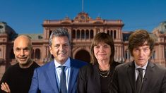 Horacio Rodríguez Larreta, Sergio Massa, Patricia Bullrich y Javier Milei, los principales aspirantes a suceder a Alberto Fernández.