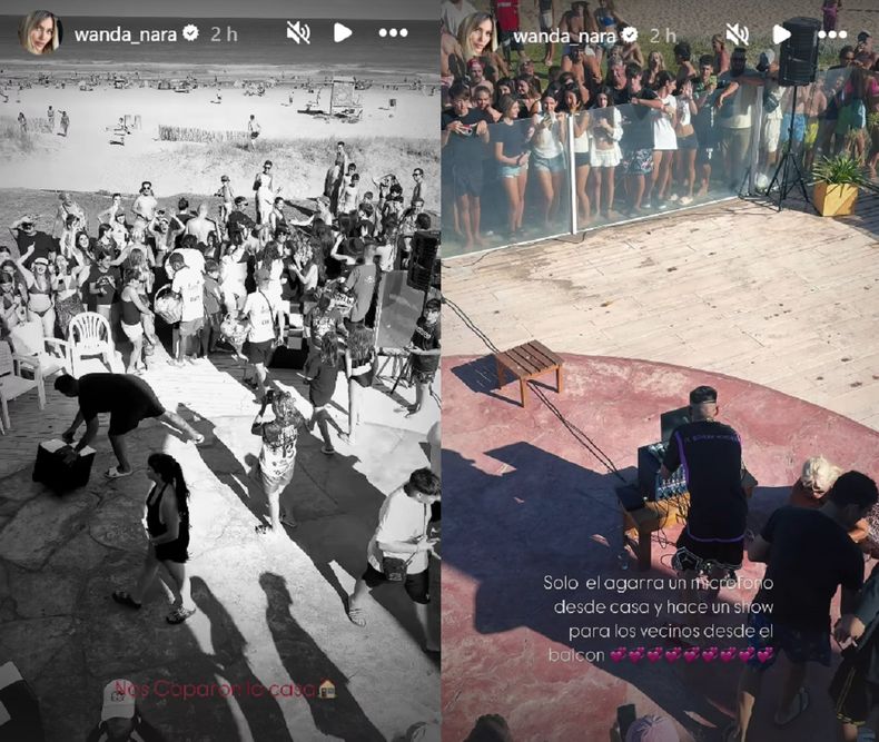 L-Gante realizó un mini show para la gente que se acercó al parador.