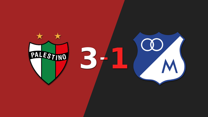 Palestino gana 3-1 a Millonarios con doblete de Felipe Chamorro