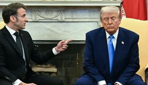 Donald Trump junto a Emmanuel Macron, presidente de Francia.