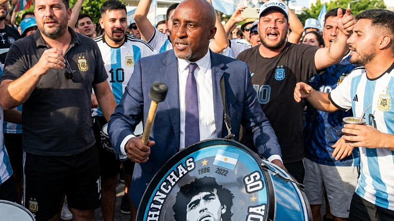El alcalde de Kansas fue por unas horas un hincha más de la Selección argentina.