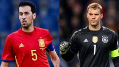 Busquets y Neuer, los capitanes de España y Alemania. Busquets y Neuer, los capitanes de España y Alemania.