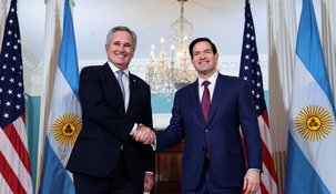 El canciller Pablo Quirno junto al secretario de Estado norteamericano Marco Rubio.